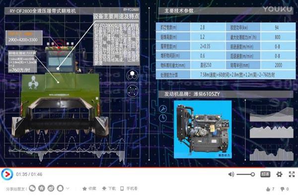 有機肥設(shè)備-FD2800履帶式翻堆機視頻_地面翻堆機視頻